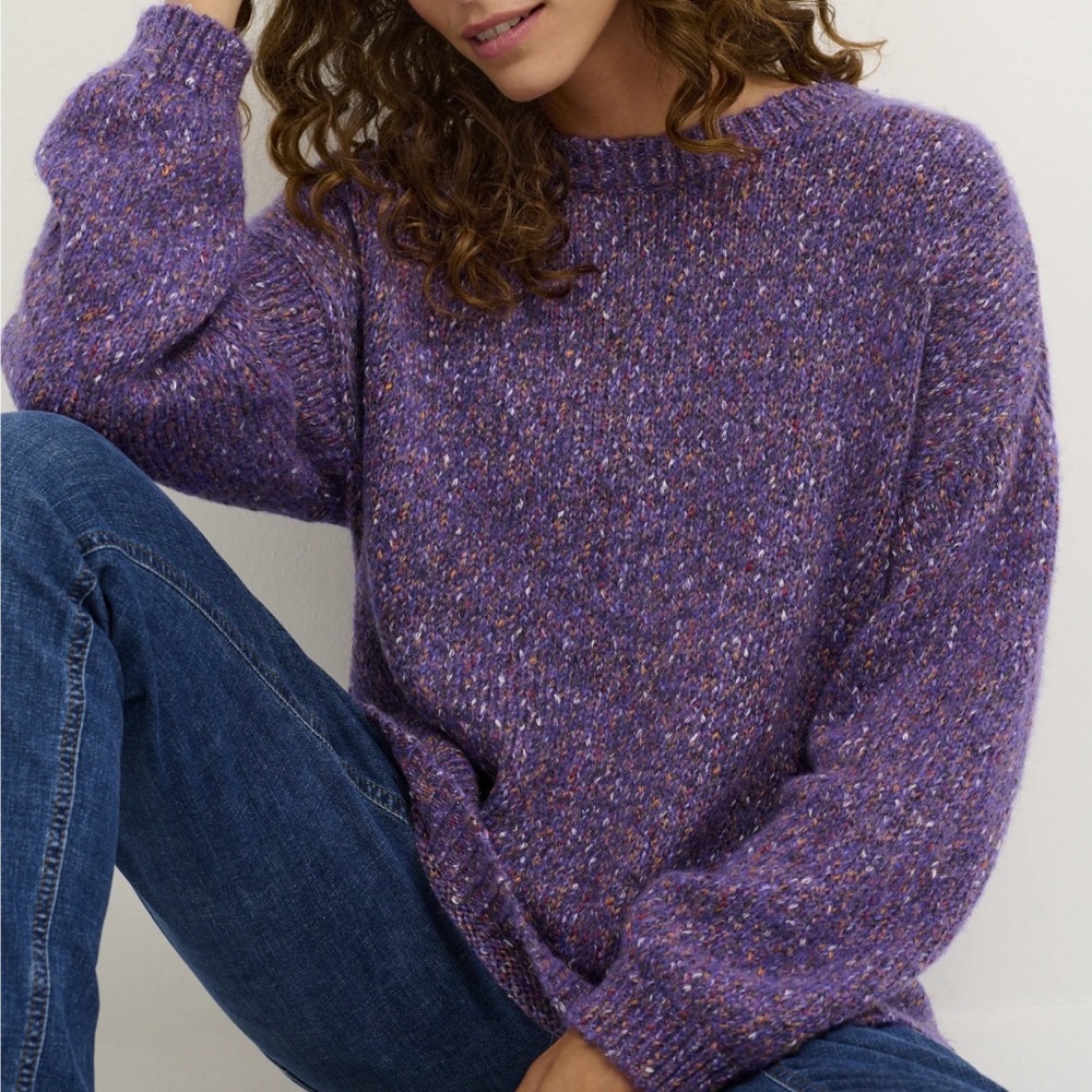 CREAM Scandinavian Knit Marbled Purple Sweater Small